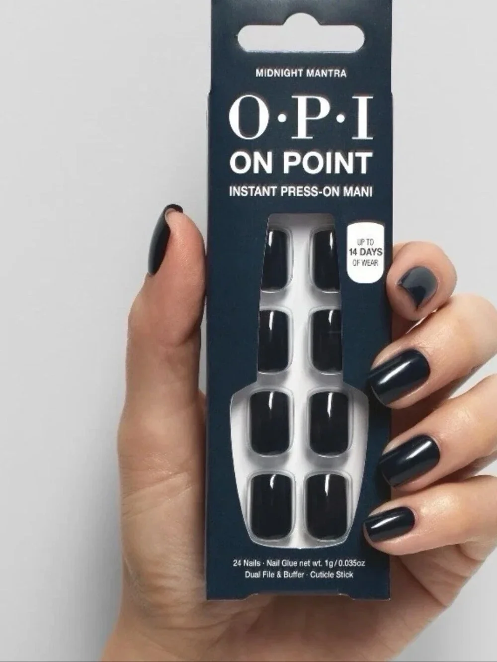 NIB OPI On Point Instant Press-On Nails Little Black Onyx Dress & Midnight
